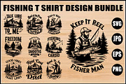 Funny Fishing T-Shirt Bundle, an Object Graphic by Designer_Momina (Thumbnail 1 of 11)
