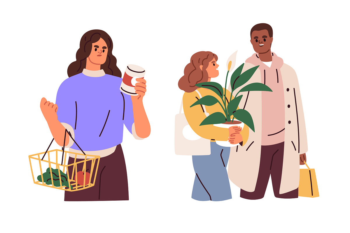 People shopping, choosing goods set, a Person Illustration by Good Studio (Photo 7 of 8)
