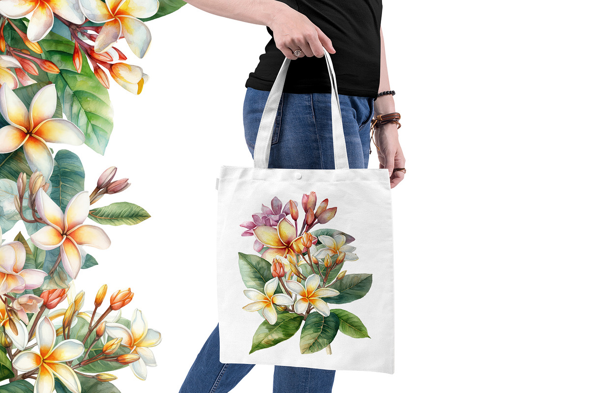 White plumeria flowers. Watercolor, a Decorative Illustration by ElenazlataArt (Photo 4 of 4)