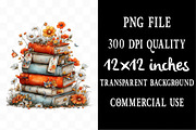 Whimsical Spring Books Stack Clipart, an Illustration by Designking (Thumbnail 4 of 5)