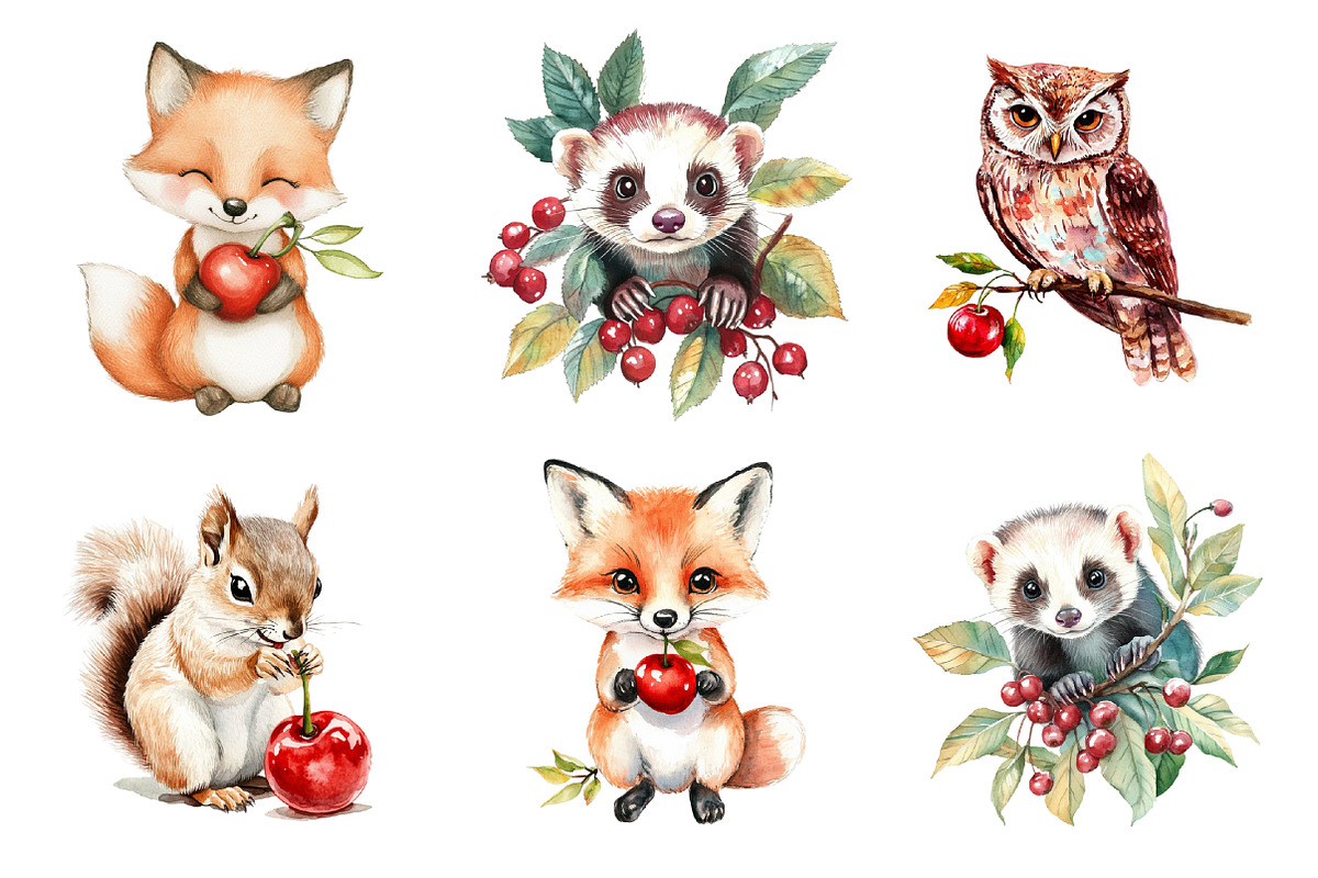 Adorable Woodland Animals PNG, an Illustration by SinaCreation (Photo 3 of 4)