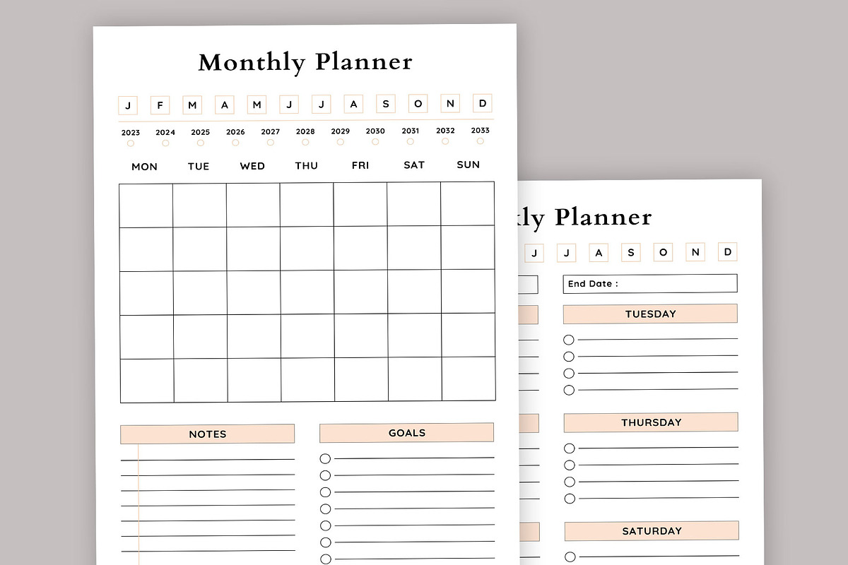 Canva Planner Bundle/Landscape, a Stationery Template by Design Zone