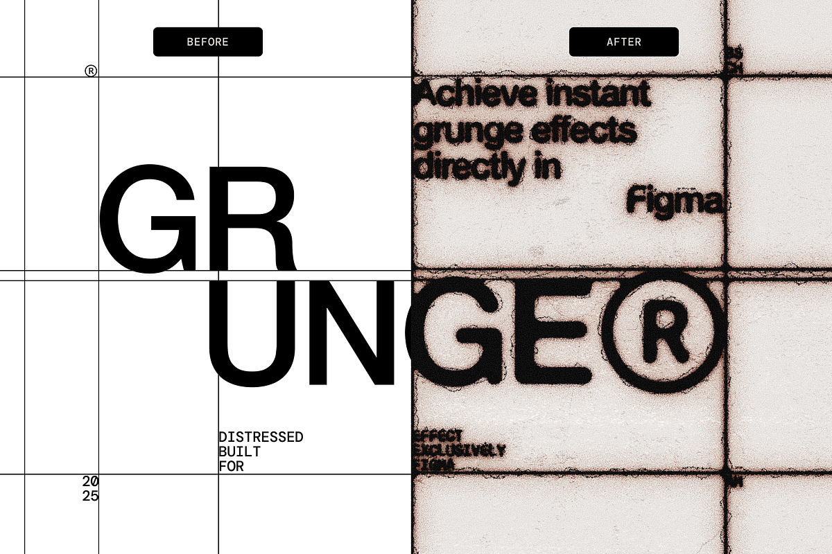 Instant Grunge Text Effect For Figma, an Action Add-On by ANTIIMATTERS (Photo 2 of 8)