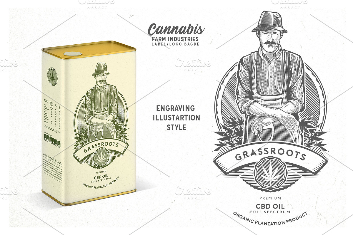 Cannabis Farm Label & logo Badge, a Branding & Logo Template by The Design For Co. (Photo 3 of 6)