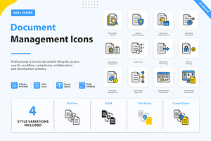 Enterprise Document Management Icons, an Outline Icon by vexper