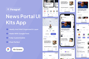 Paragraf - News Portal App Ui Kits, an UI Kit Template by Minialis