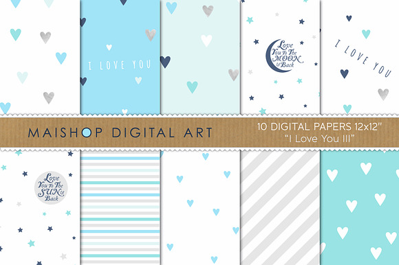 Digital Paper I love you Set 03 preview 4