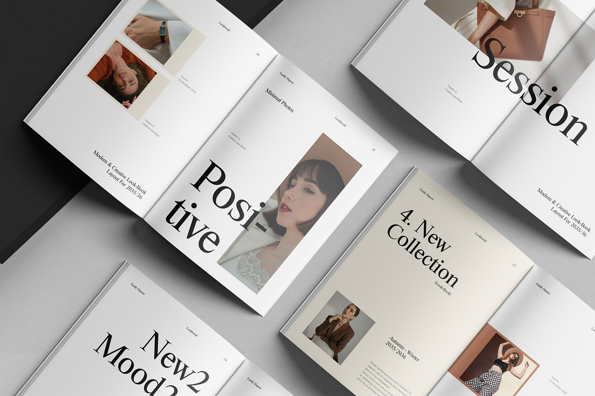 Minimalist Lookbook Template, a Magazine Template by DesignCrest (Photo 6 of 15)