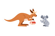 Cute happy kangaroo animals set, an Animal Illustration by Good Studio (Thumbnail 2 of 15)