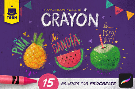 Crayon - Procreate Brush Pack, a Brush Add-On by Frankentoon Store