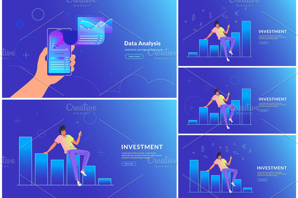 Mobile App for banking and investing, a Finance Illustration by Julia Tim (Photo 1 of 6)