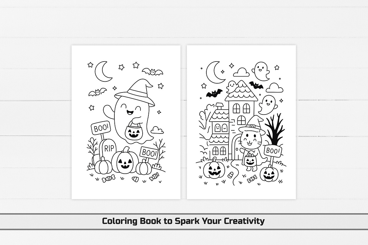 Halloween Coloring Pages, an Education Illustration by DesignDevisers (Photo 5 of 7)