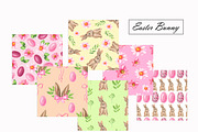 Easter Bunny Seamless Patterns, an Illustration by OlDm_Shop (Thumbnail 2 of 9)