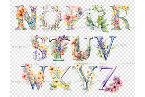 Wild Flowers Alphabet Spring Lette