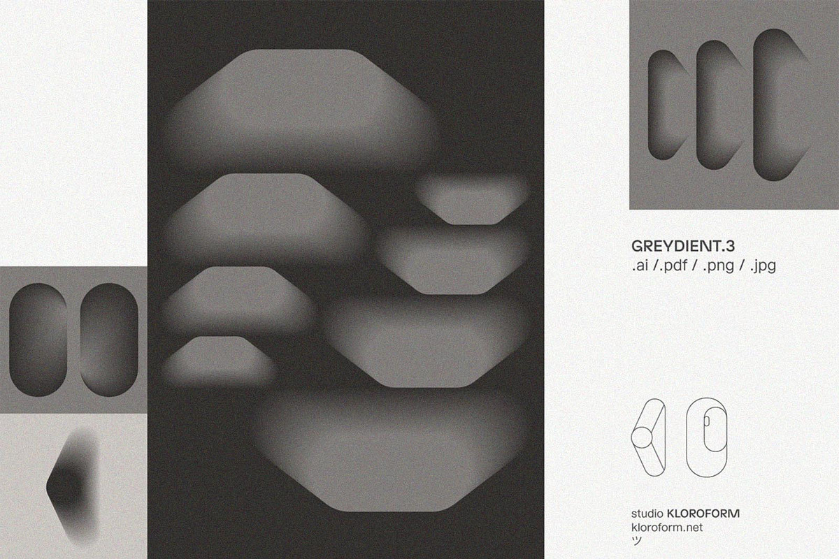Greydient 3 - Abstract Blend Objects