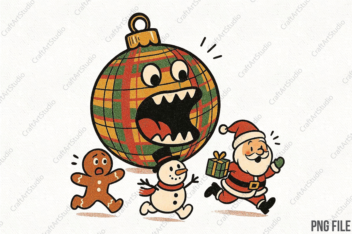 Funny Christmas Ghosts PNG, an Illustration by CraftArtStudio (Photo 1 of 4)
