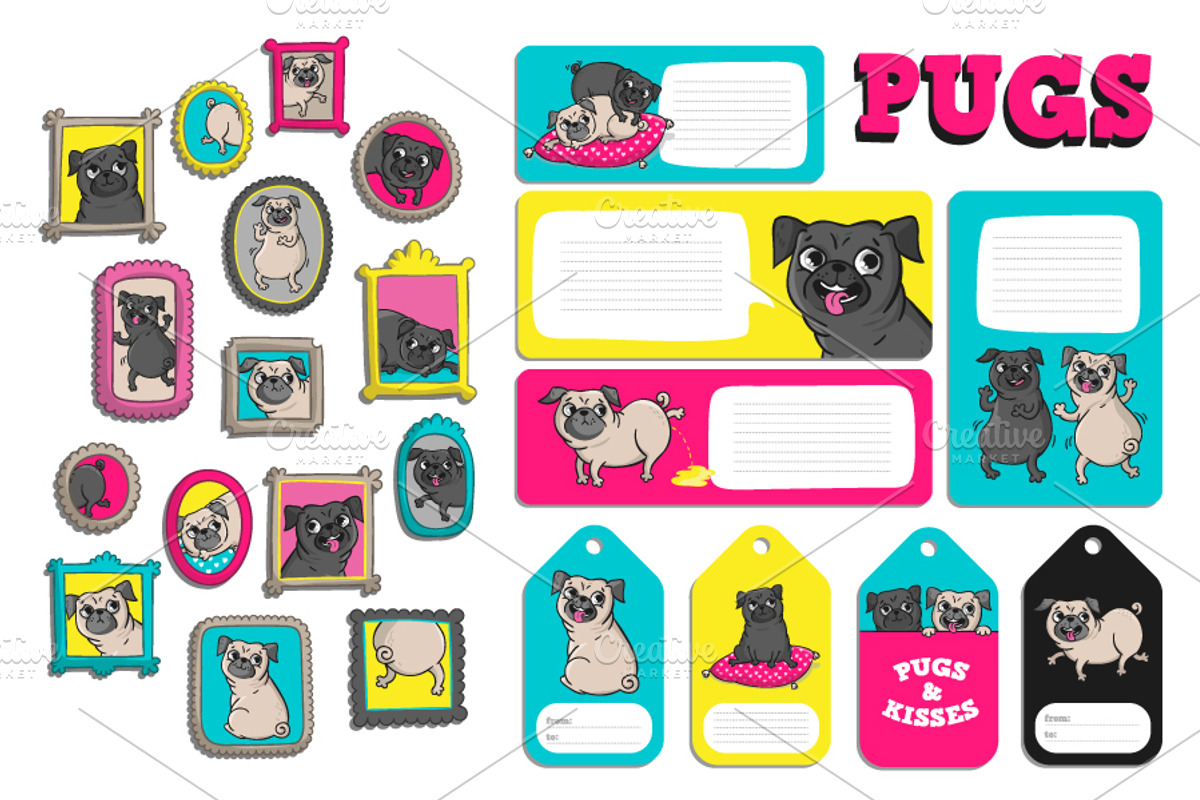 Pugs. Emotions and activities., an Illustration by Martyshova (Photo 4 of 5)