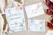 Watercolor Floral Wedding Invitation, an Invitation Template by SassyCorners (Thumbnail 2 of 2)