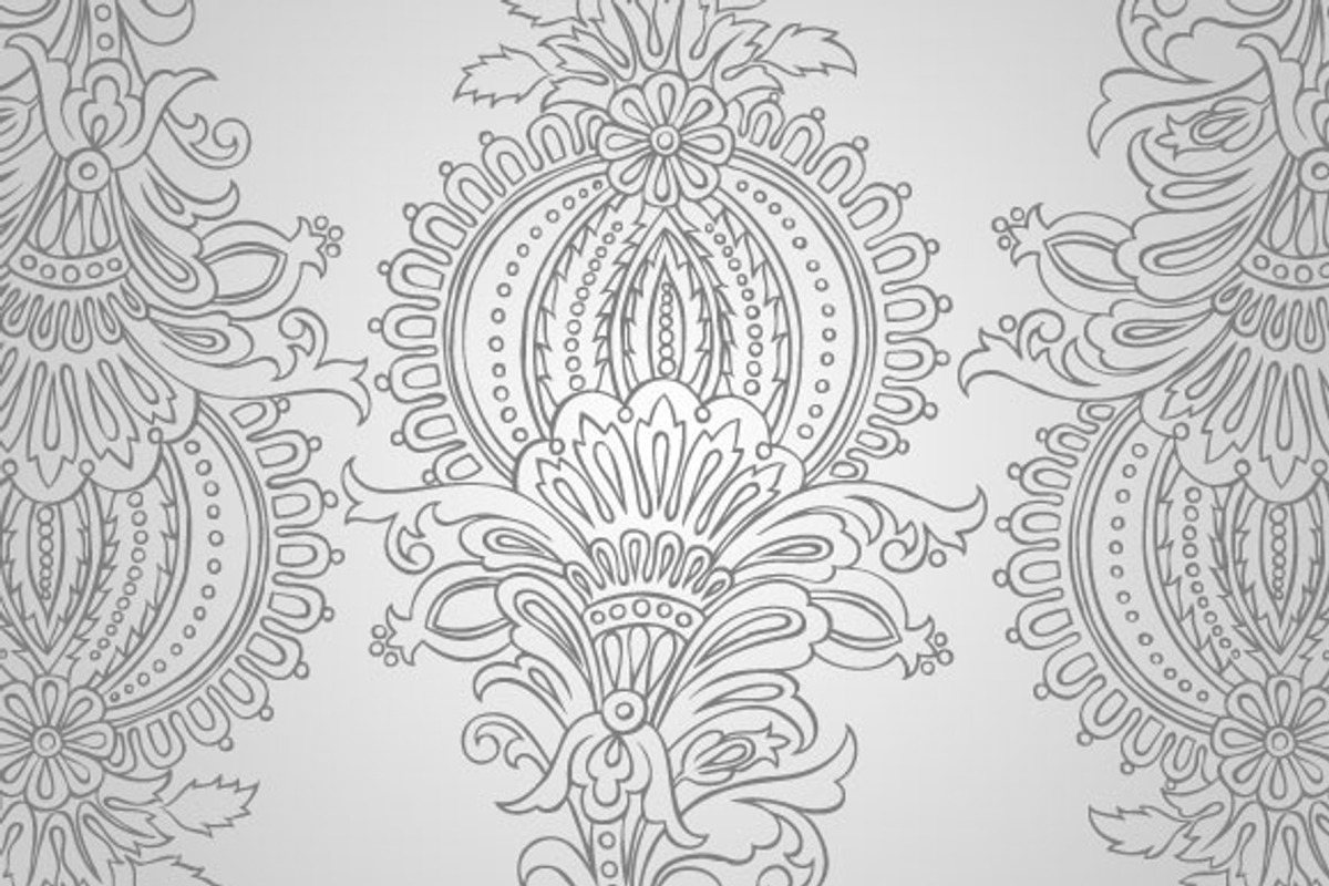 9 Paisley Floral Designs (Vector) preview 2