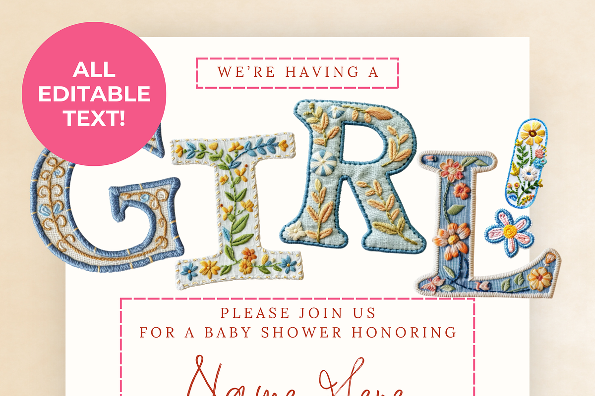 TWO Editable Baby Shower Template, a Design Template by Sally Salinas (Photo 2 of 6)