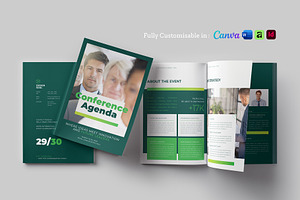 Conference Agenda Brochure Template, a Brochure Template by Designsoul14
