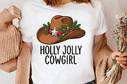 Holly Jolly Cowgirl Cowboy Hat PNG, a Seasonal Illustration by CrexoraLab (Thumbnail 3 of 4)