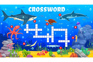 Crossword quiz game grid, an Education Illustration by Vector Tradition