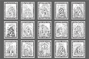 House Coloring Pages Set 50 Pages, an Object Illustration by Blue Digital Studio (Thumbnail 4 of 4)