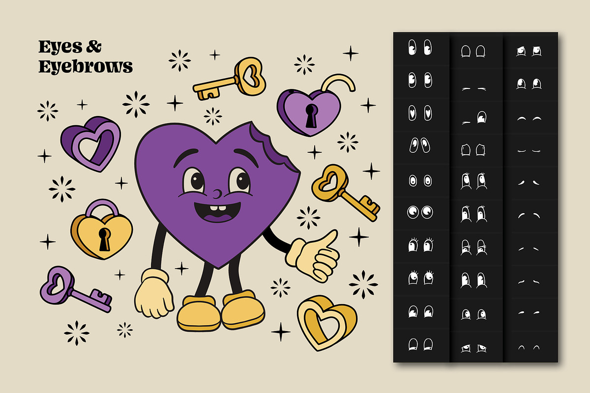 Retro Groovy Valentine for Procreate, a Brush Add-On by Pencil Twist (Photo 4 of 10)