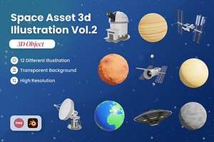 3D Space Asset Illustration Vol.2