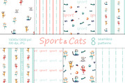 Pattern set Sport and cats, a Pattern Graphic by L- design studio (Thumbnail 3 of 5)