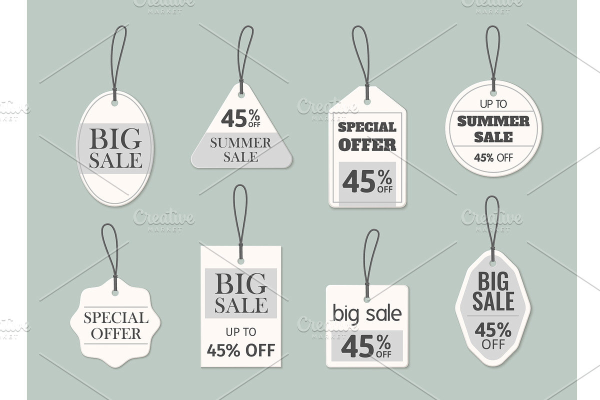 White retail price tag set with, an Object Illustration by art PVP - market