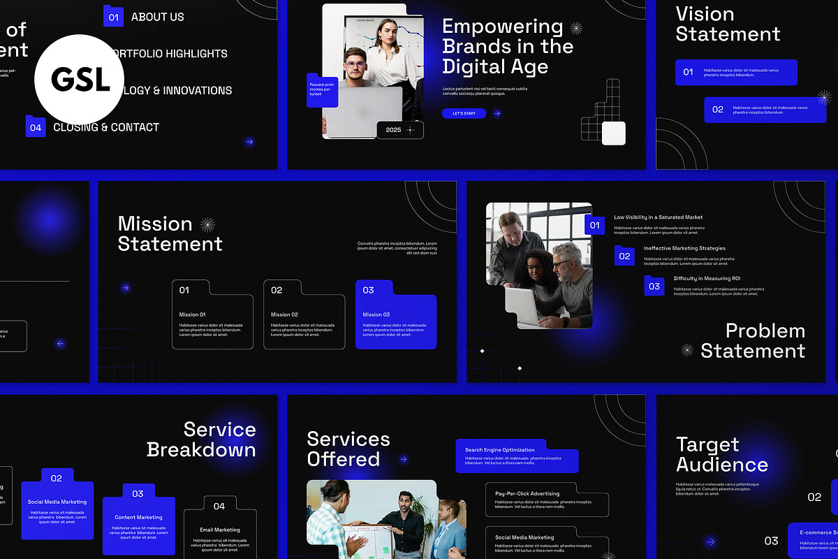 Black Pitch Deck Google Slide, a Presentation Template by graphicook (Photo 1 of 5)
