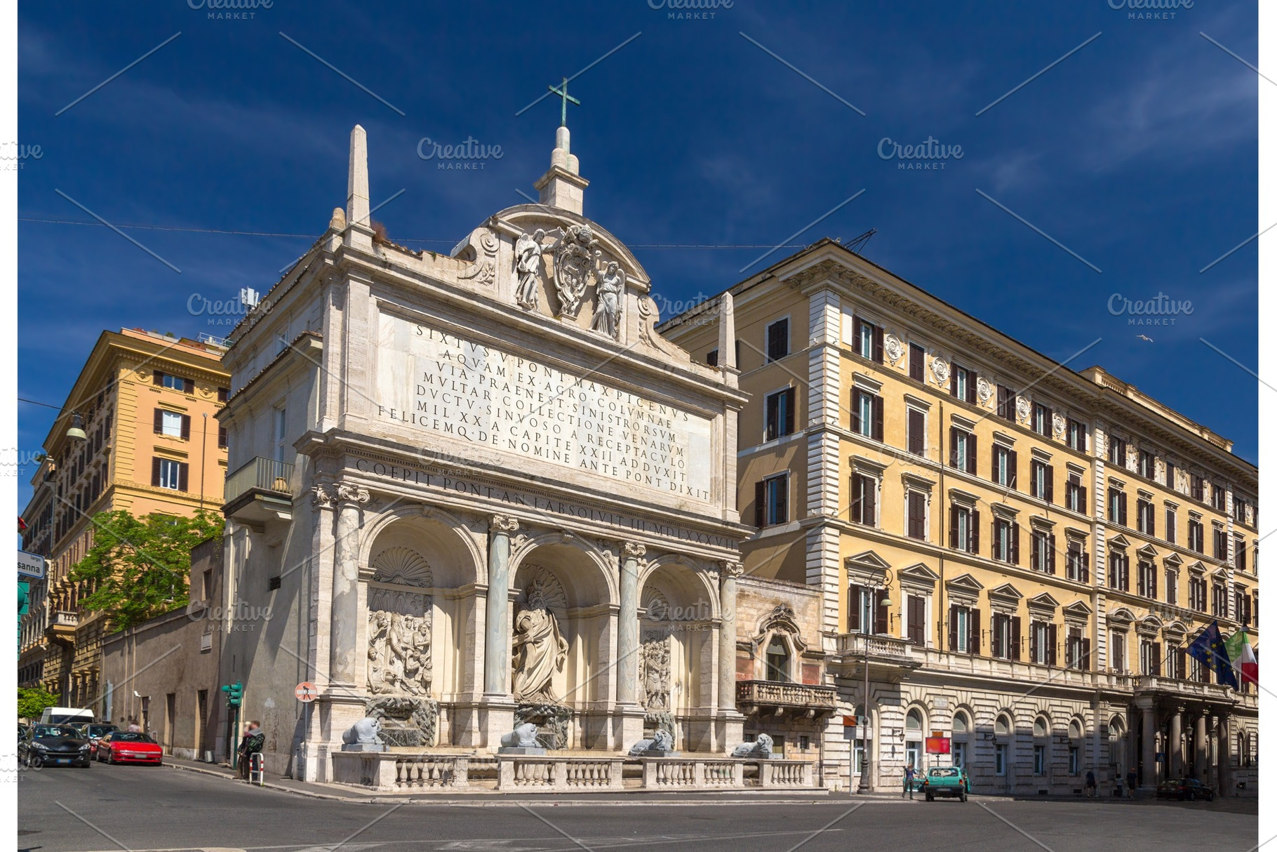 Fontana dell'Acqua Felice in Rome, Italy, an Architecture Photo by Leonid Andronov