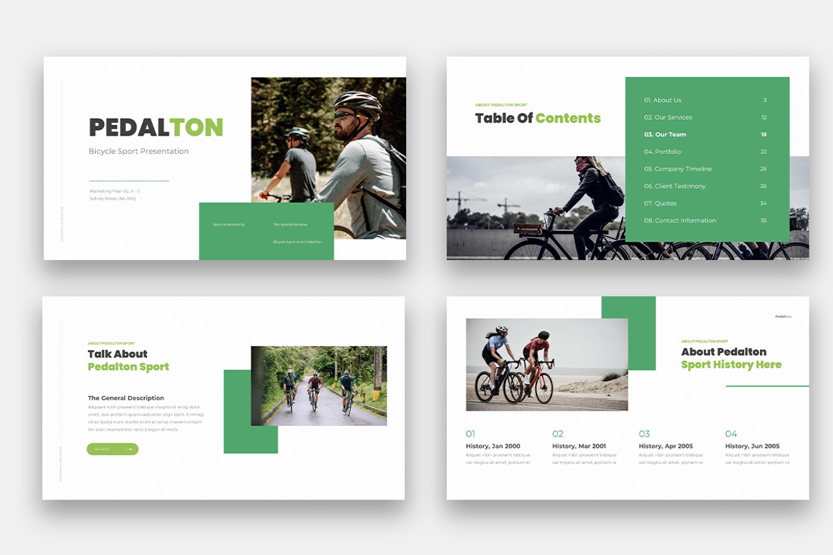 Pedalton Bicycle Sport Google Slides, a Presentation Template by kerismaker (Photo 2 of 6)