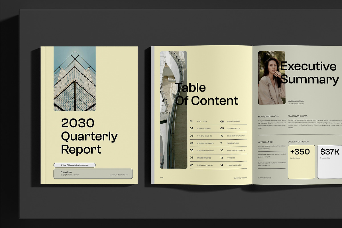 Yellow Startup Quarterly Report, a Brochure Template by Neermana (Photo 6 of 10)