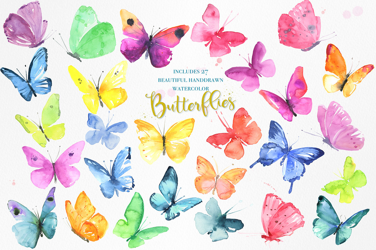 Watercolor Butterflies, an Illustration by beehouse studio (Photo 2 of 4)