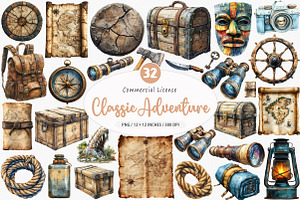 Classic Adventure ClipArt PNG, an Illustration by SinaCreation