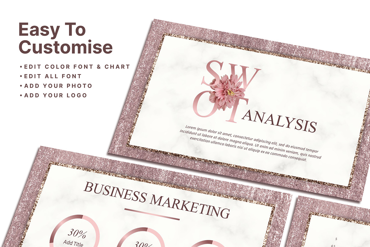 Beauty Rose Gold Powerpoint Template, a Presentation Template by SKY CREATION (Photo 4 of 6)