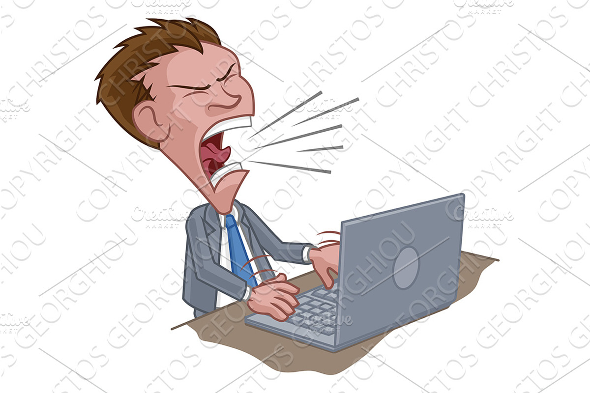 Angry Business Man Boss Shouting at, a Person Illustration by Christos Georghiou