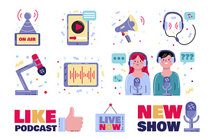 Stickers Related To Podcasts