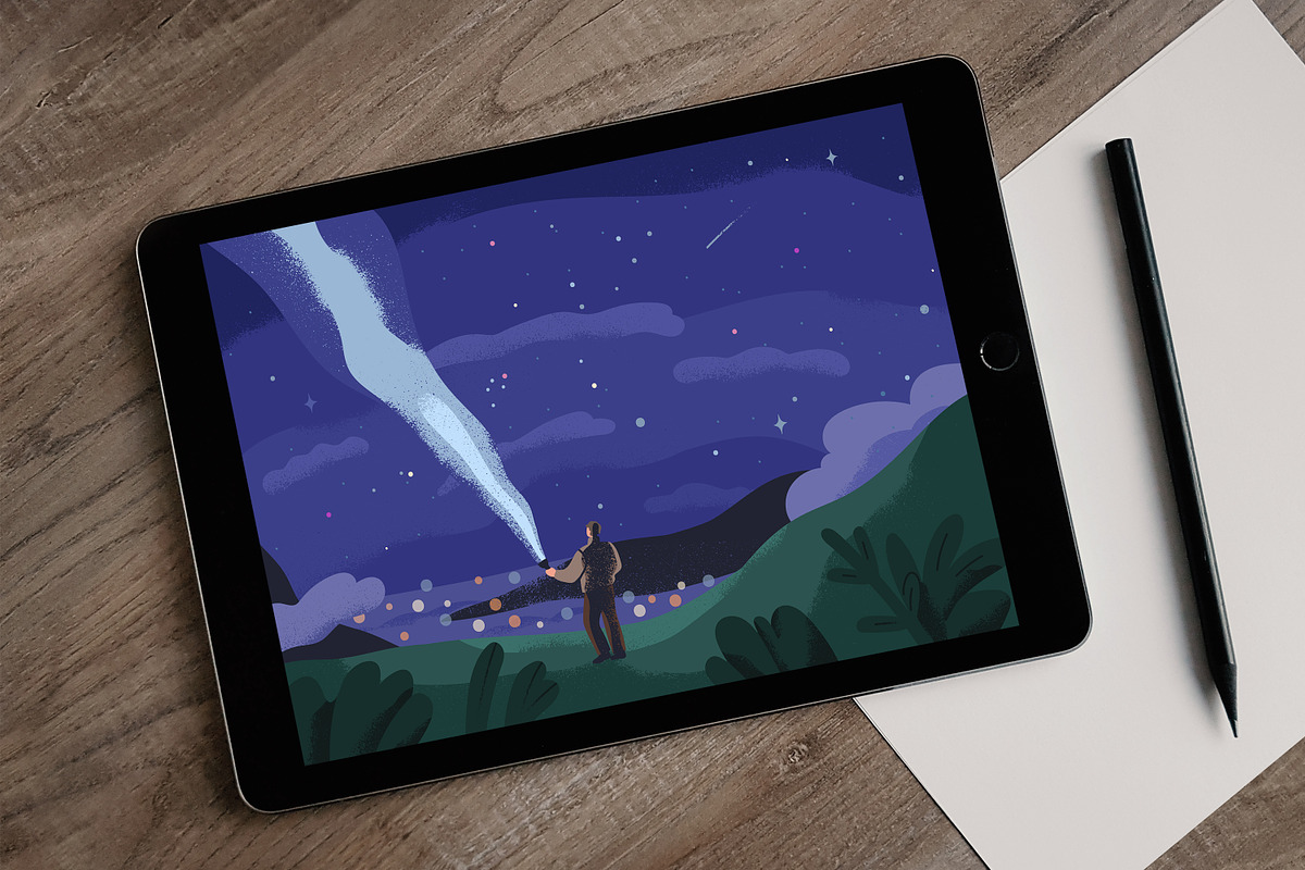 People looking at sky in nature set, a Person Illustration by Good Studio (Photo 12 of 13)