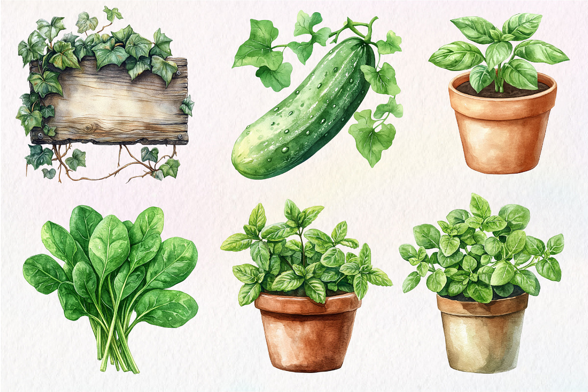 Green Garden Clipart, an Illustration by Dream Creation (Photo 2 of 6)