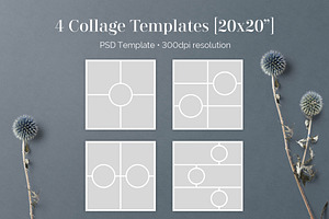 20x20 PSD Photo Collage Templates