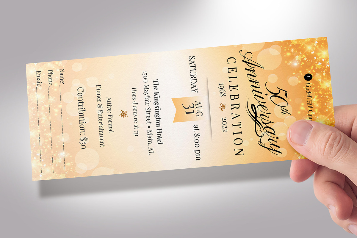 Church Anniversary Ticket Canva, a Card Template by Godserv Designs (Photo 9 of 10)