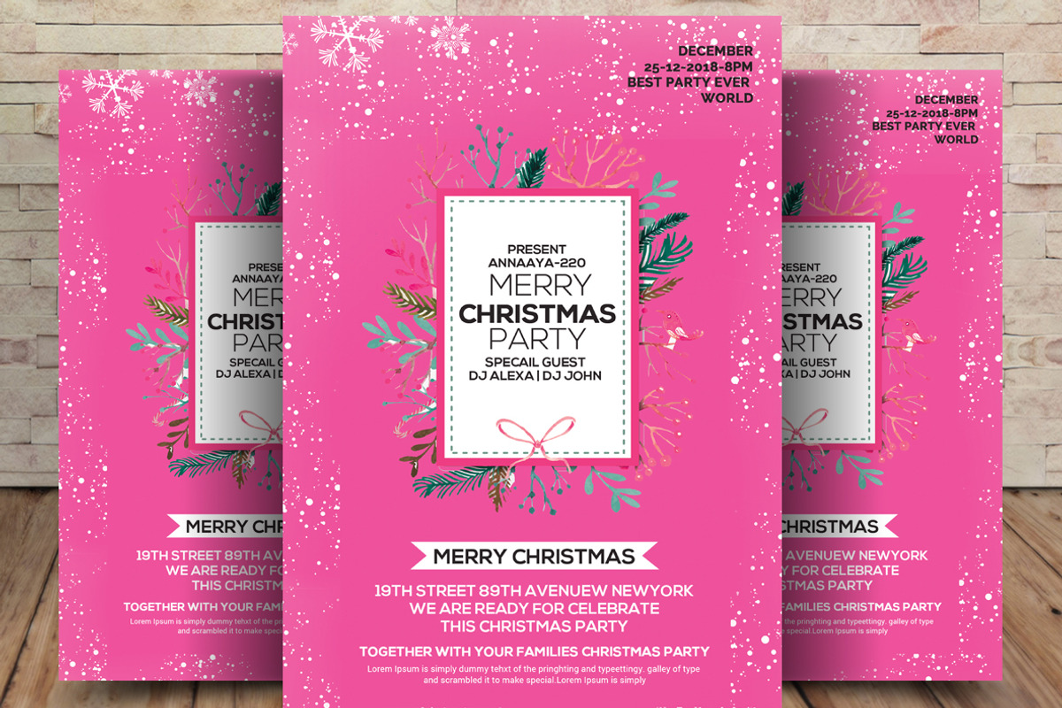 Merry Christmas Party Flyer, a Flyer Template by graphicforest