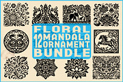 Floral Mandala Ornament Set, an Object Graphic by Gfx_Store (Thumbnail 1 of 13)