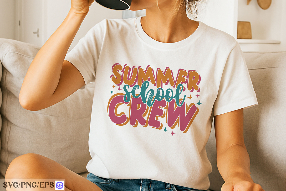 Summer School Crew SVG Groovy, a Seasonal Illustration by mh_arif (Photo 2 of 4)