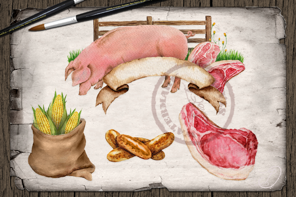 Farm Fresh Pork Illustration, a Decorative Illustration by DioFlow (Photo 2 of 5)