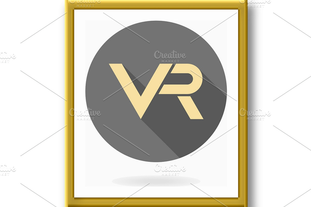Modern Vector VR Logo in the Circle, a Duotone Icon by FineArtStudio (Photo 2 of 3)